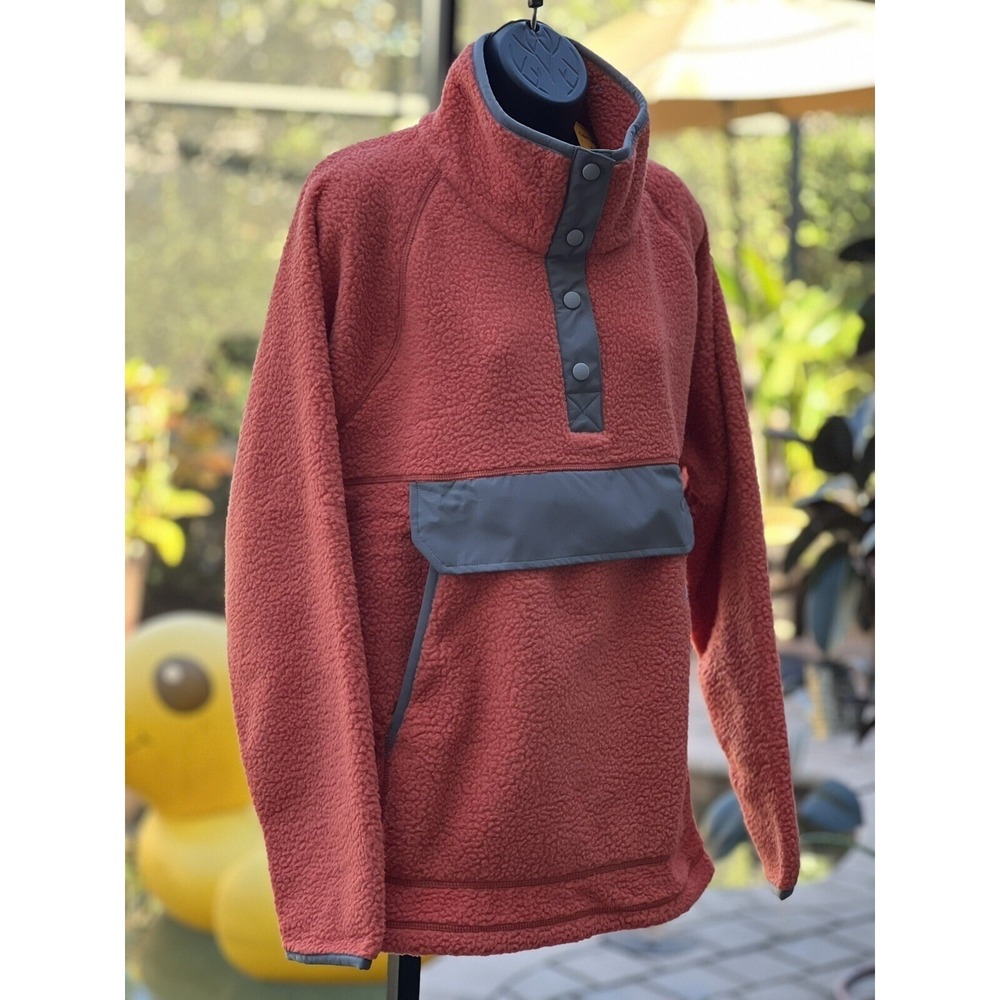 Carhartt Women's Relaxed Fit Sherpa Fleece Pullover Snap Jacket - 2XL Orange - Picture 2 of 10